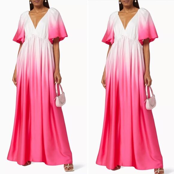 Delfi Collective x Free People Sofia Ombre Dip Dyed Puff Sleeve Maxi Dress - Picture 3 of 8
